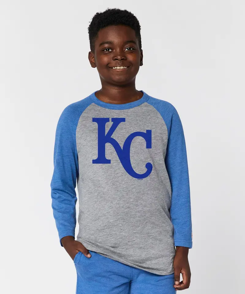 Youth Kansas City Royals Cap Logo '69 Raglan 3