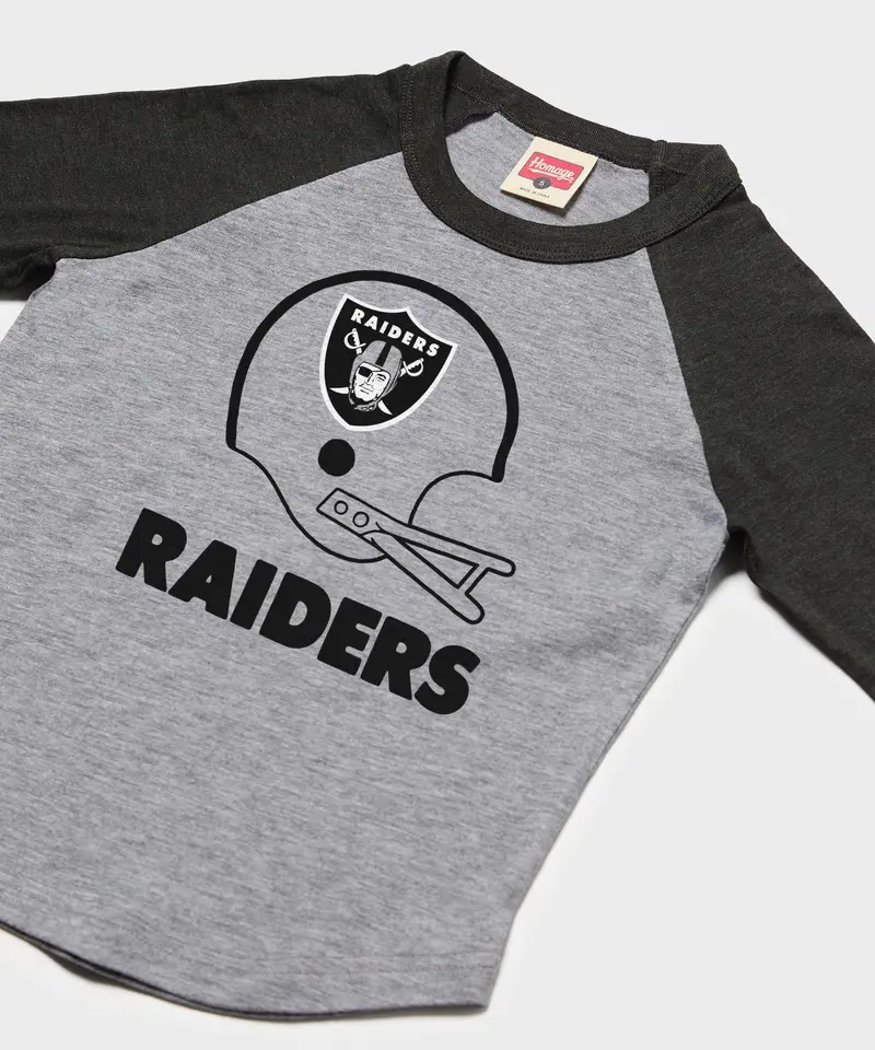 Youth Las Vegas Raiders Big Helmet Raglan 2