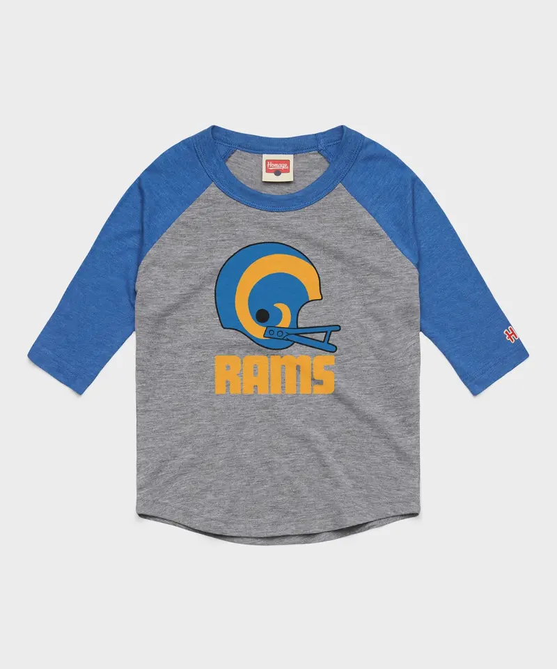 Youth Los Angeles Rams Big Helmet Raglan 1