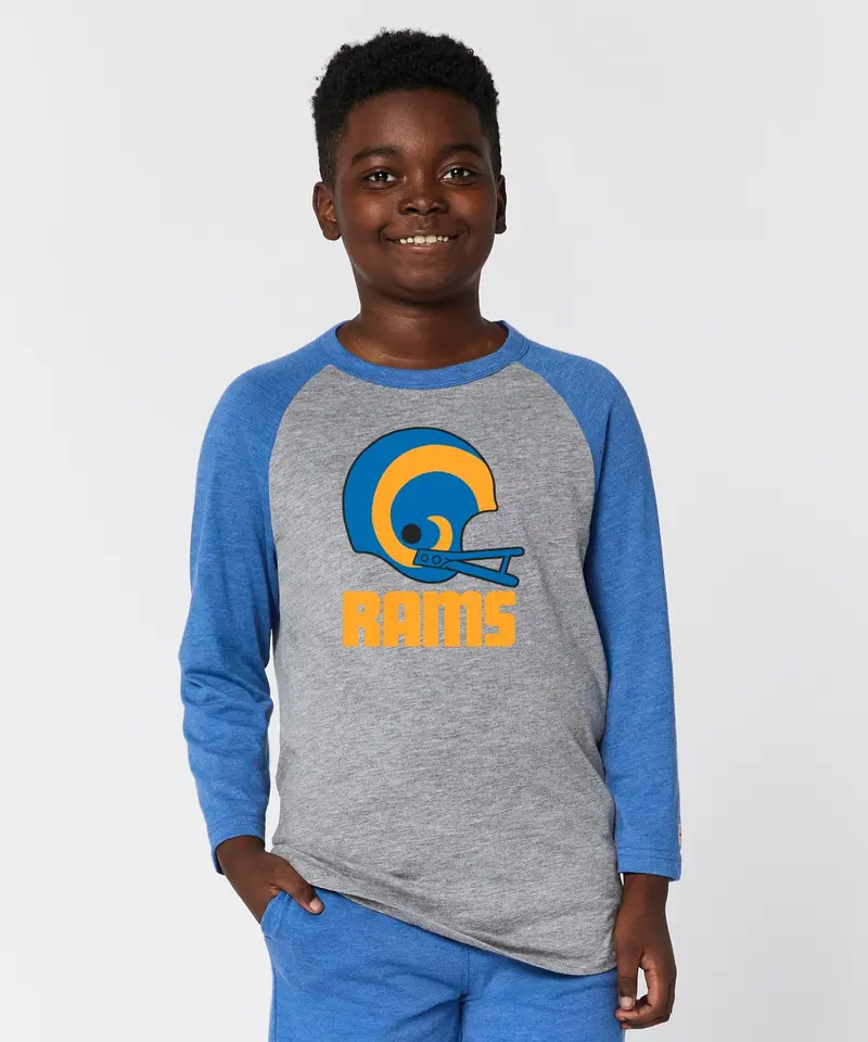 Youth Los Angeles Rams Big Helmet Raglan 3