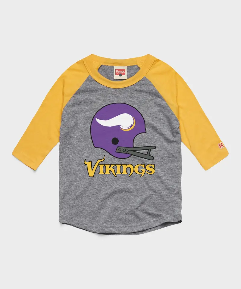 Youth Minnesota Vikings Big Helmet Raglan 1