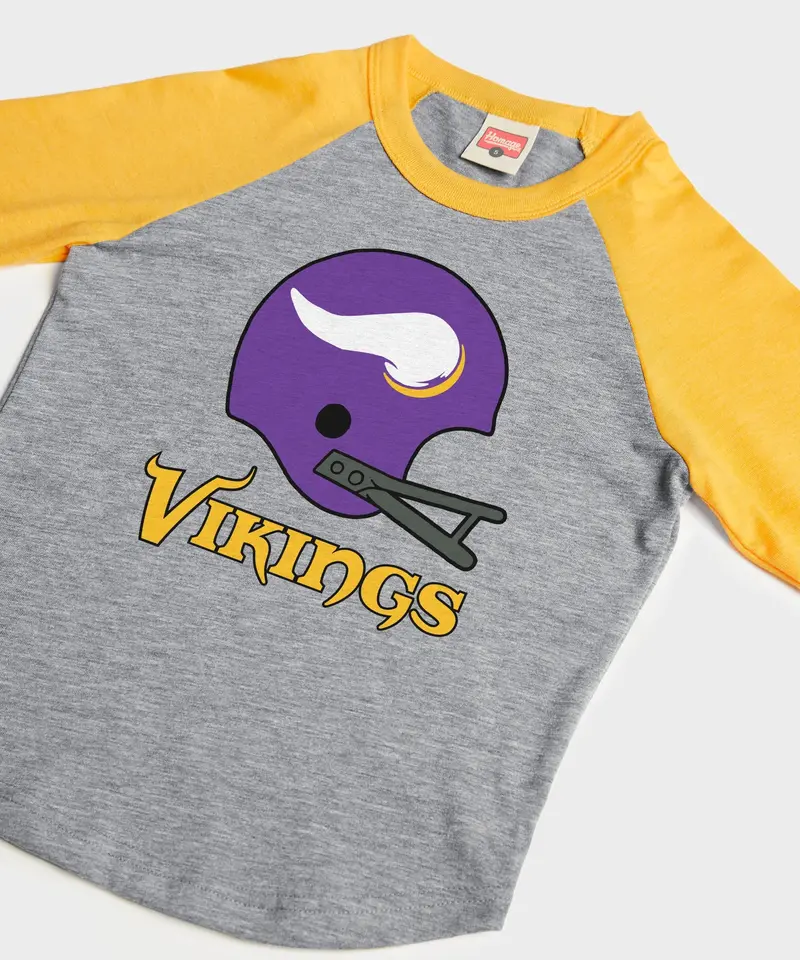 Youth Minnesota Vikings Big Helmet Raglan 2