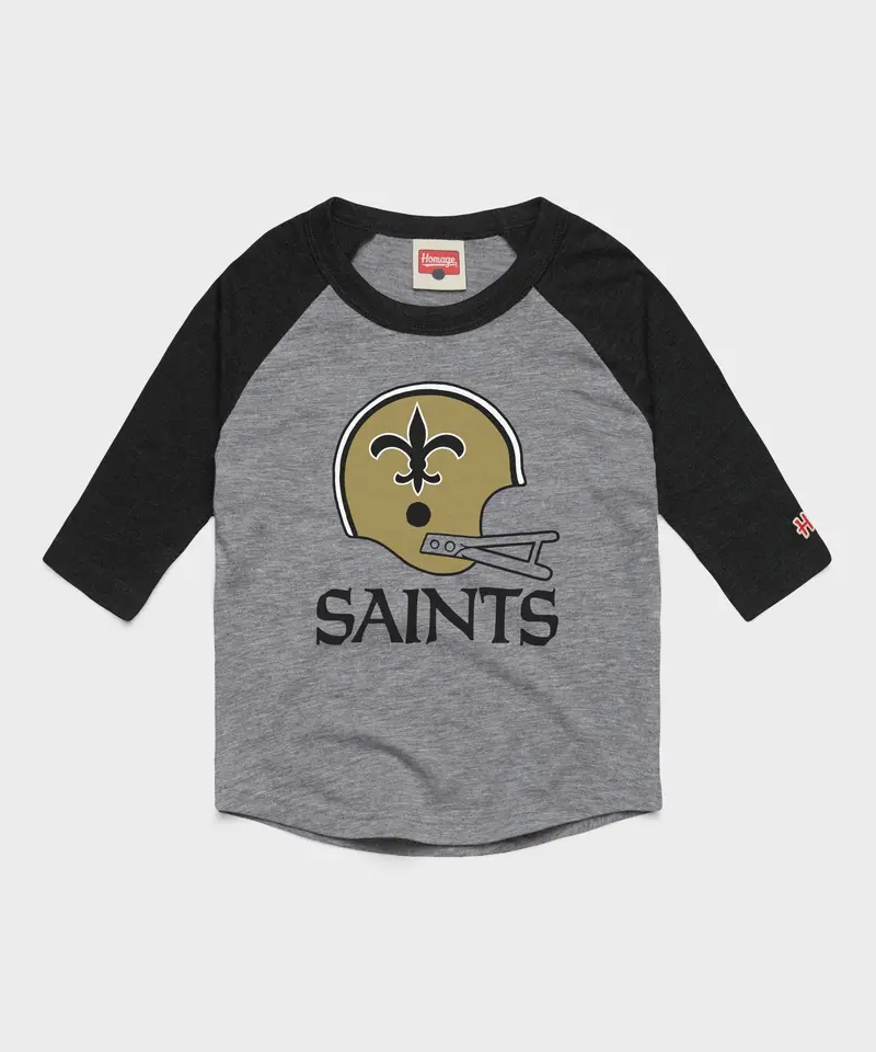Youth New Orleans Saints Big Helmet Raglan 1