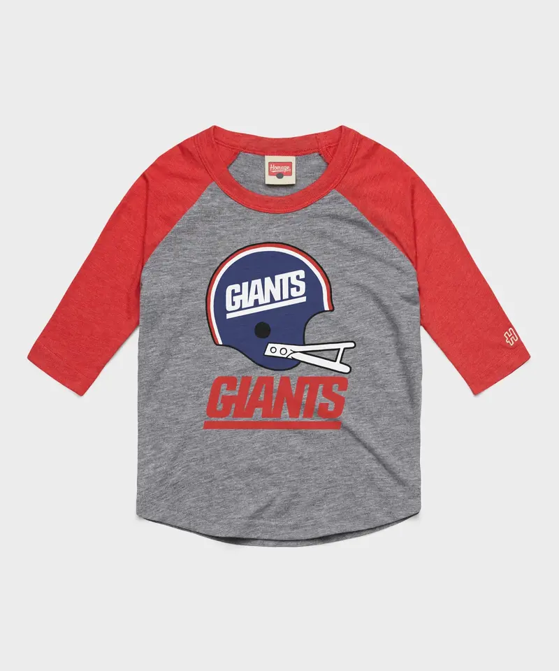Youth New York Giants Big Helmet Raglan 1