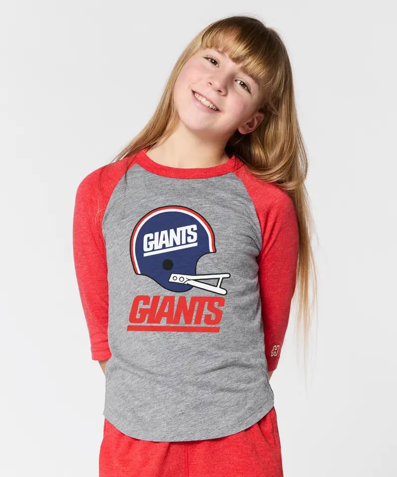 Youth New York Giants Big Helmet Raglan 3