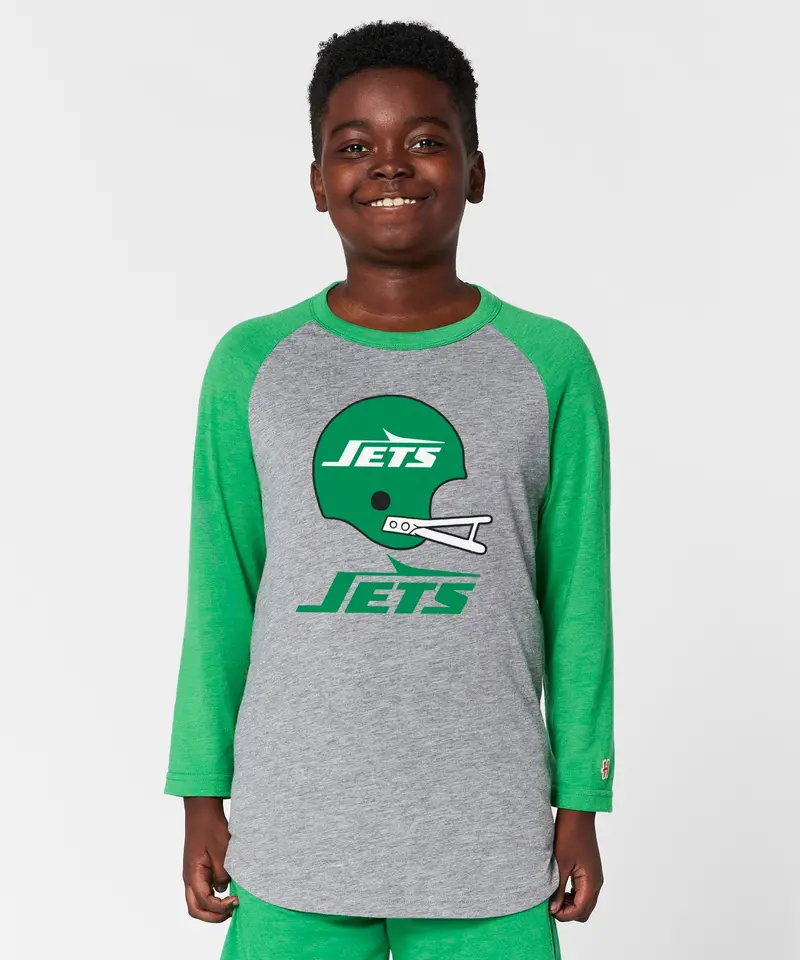Youth New York Jets Big Helmet Raglan 3