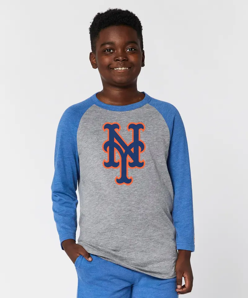 Youth New York Mets Cap Logo '13 Raglan 3