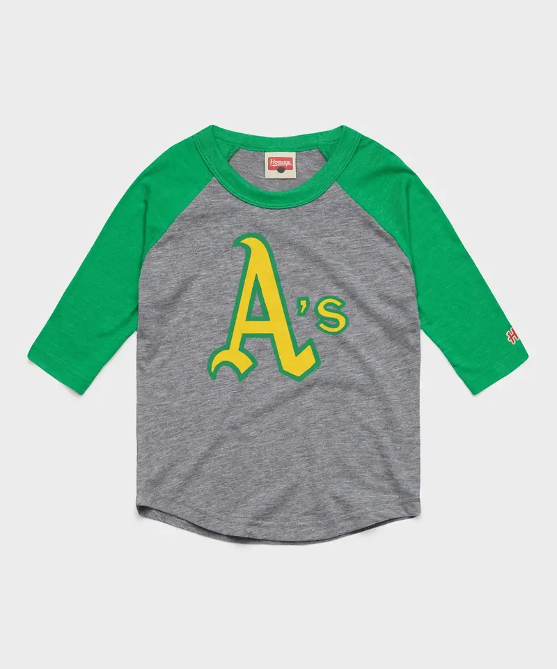 Youth Oakland Athletics Jersey Logo '70 Raglan 1