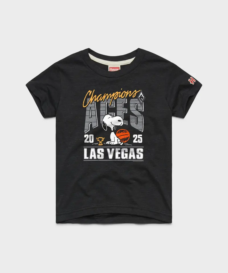 Youth Peanuts Snoopy X Las Vegas Aces 2025 Wnba Champions 1