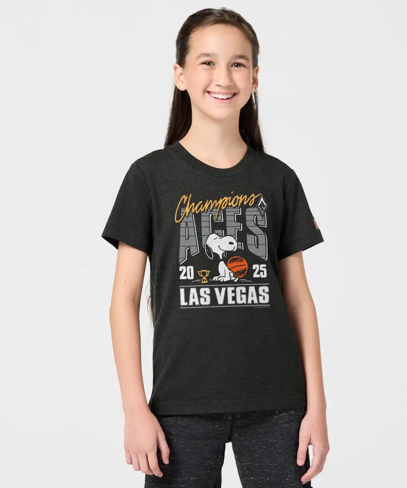 Youth Peanuts Snoopy X Las Vegas Aces 2025 Wnba Champions 3
