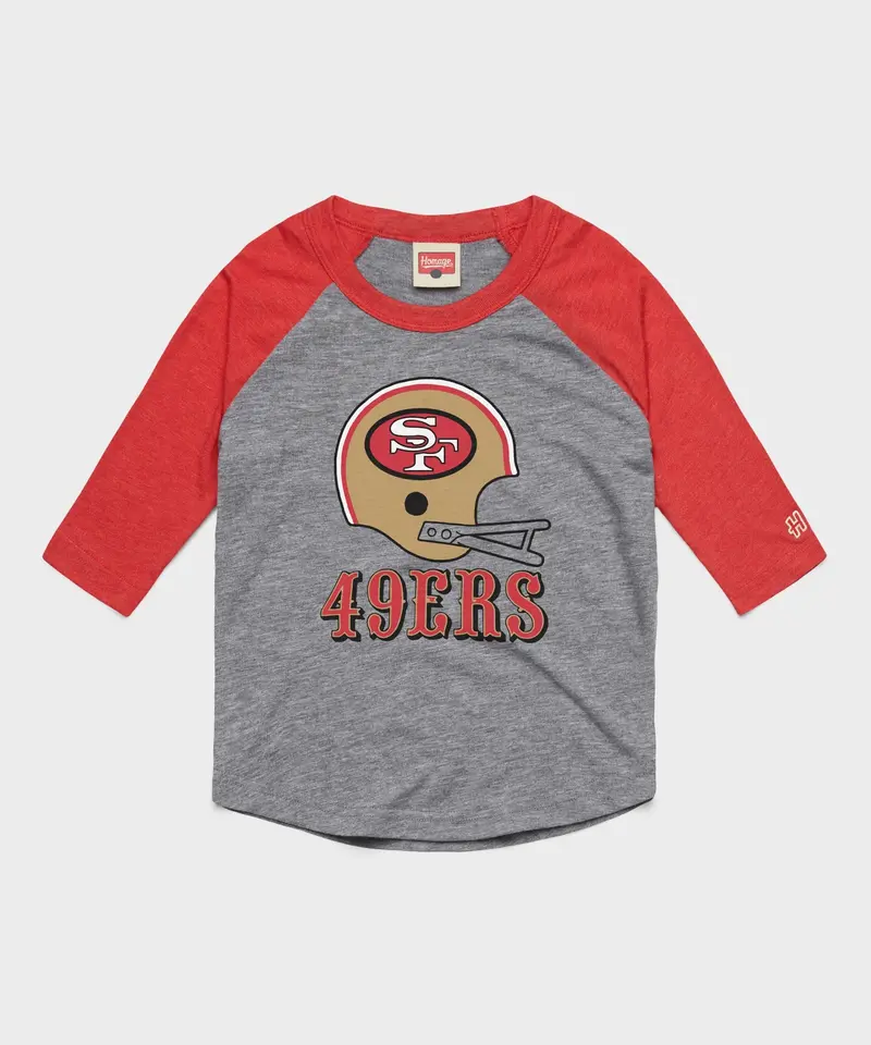 Youth San Francisco 49Ers Big Helmet Raglan 1