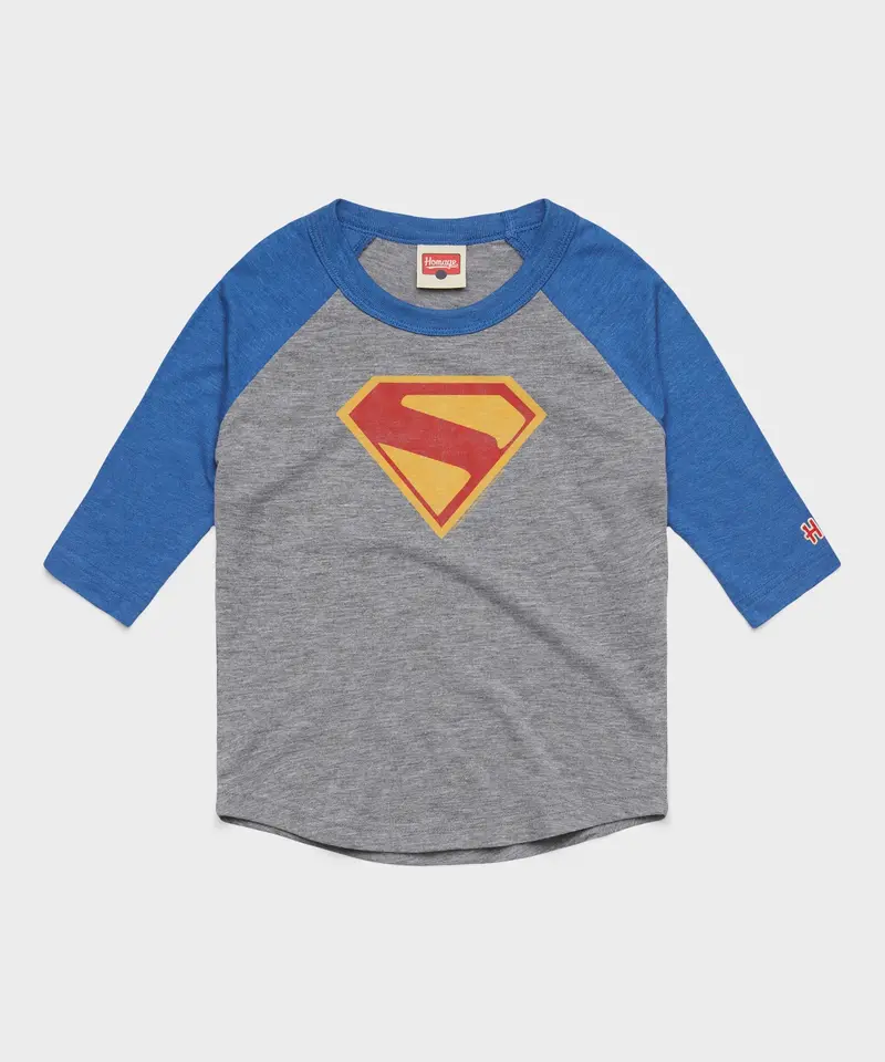Youth Superman 2025 Shield Raglan 1