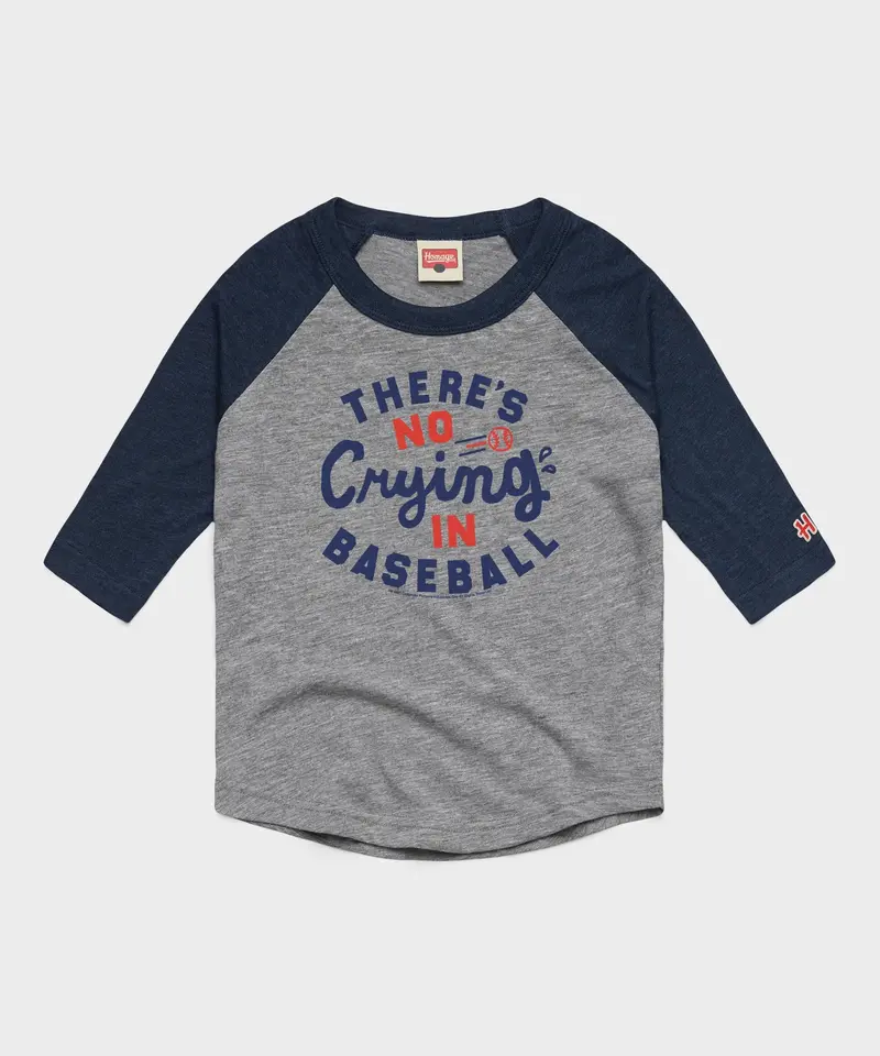 Youth There's No Crying In Baseball Raglan 1