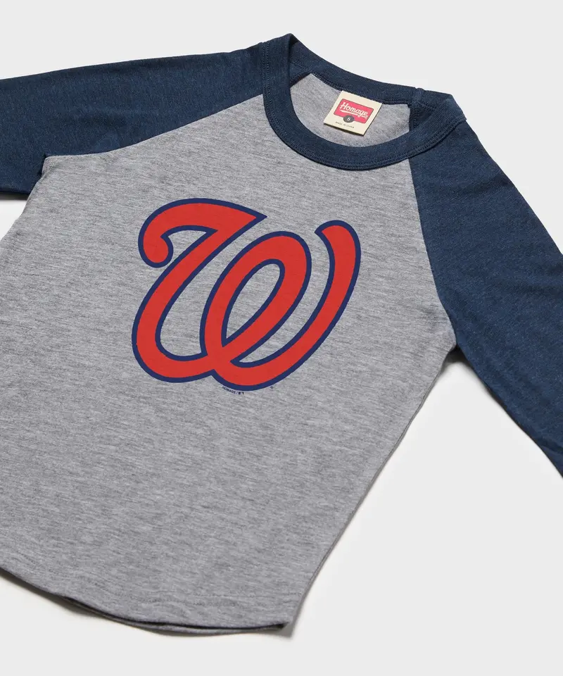Youth Washington Nationals Cap Logo '24 Raglan 2