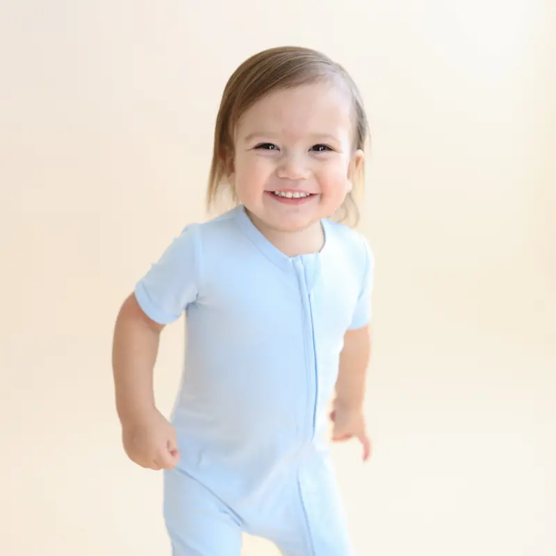 Zipper Shortall Romper In Breeze 1