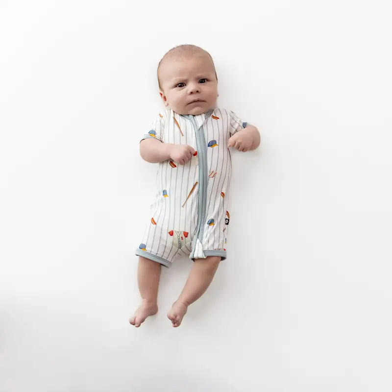 Zipper Shortall Romper In Home Run 1