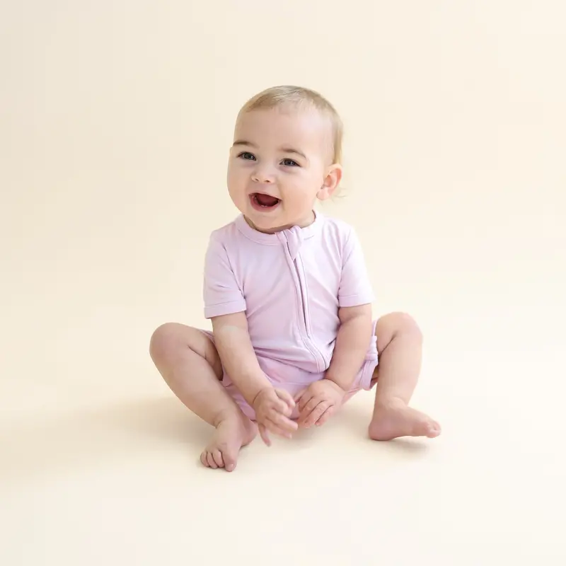 Zipper Shortall Romper In Thistle 1
