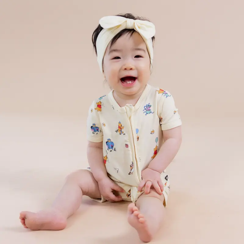 Zipper Shortall Romper In Winnie The Pooh Celebration 1