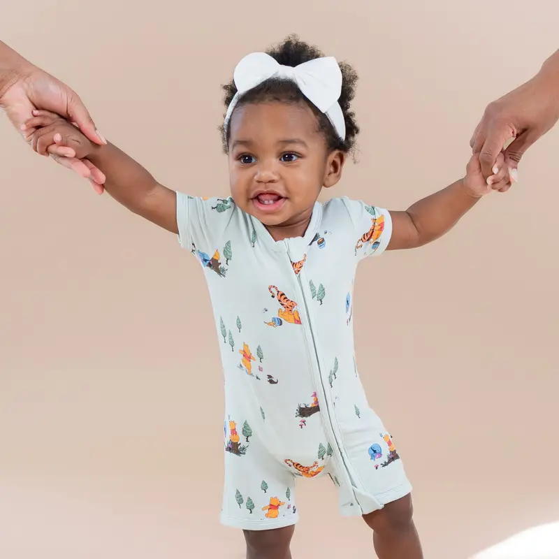 Zipper Shortall Romper In Winnie The Pooh Hundred Acre Wood 1