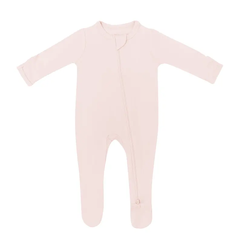Zippered Footie In Blush 2