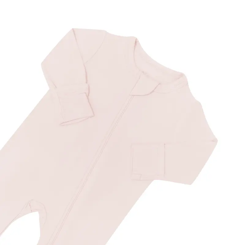 Zippered Footie In Blush 5