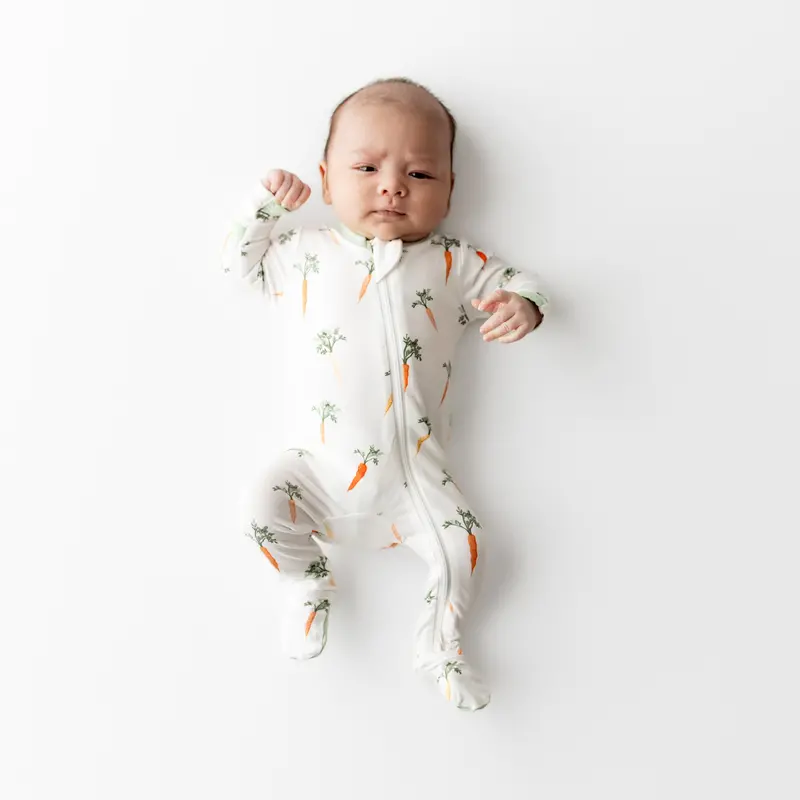Zippered Footie In Carrot 1
