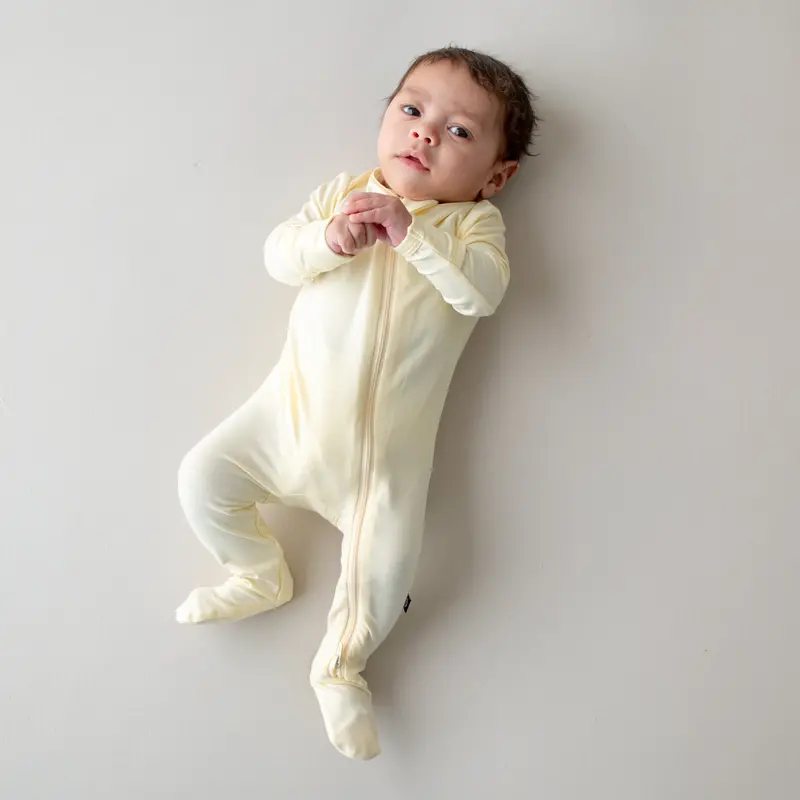 Zippered Footie In Chamomile 1