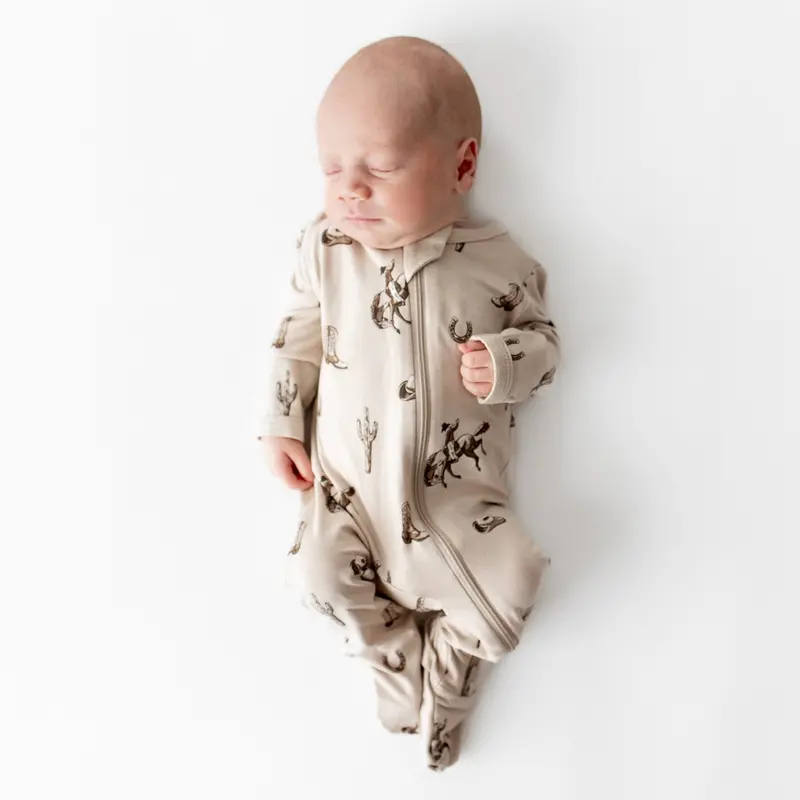 Zippered Footie In Classic Cowboy 1
