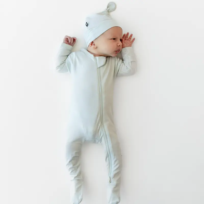 Zippered Footie In Dew 1