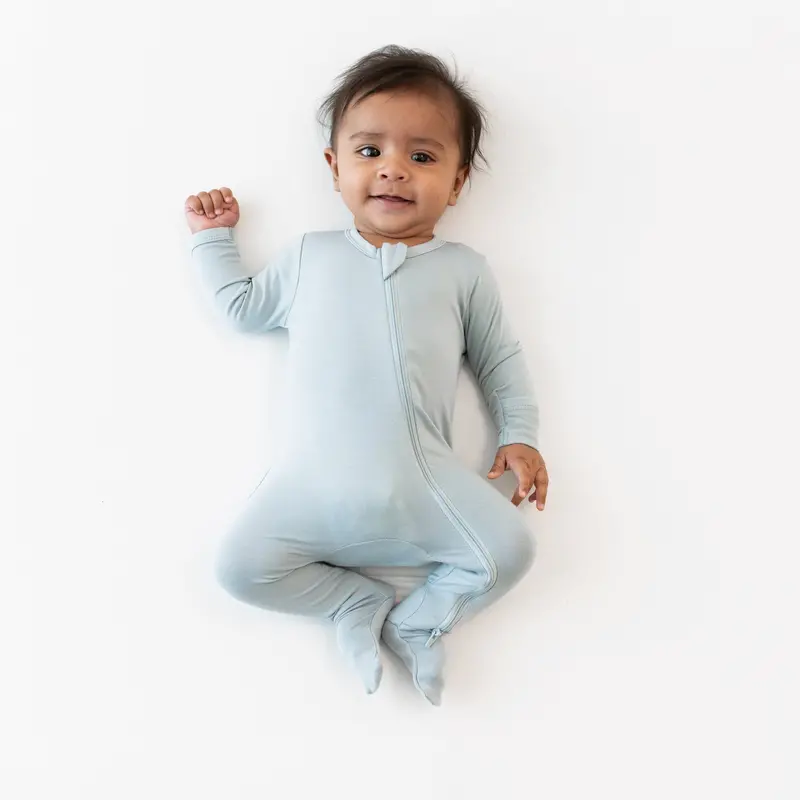 Zippered Footie In Fog 1