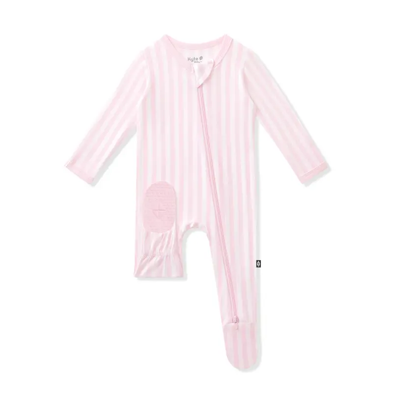Zippered Footie In Small Sakura Stripe 5