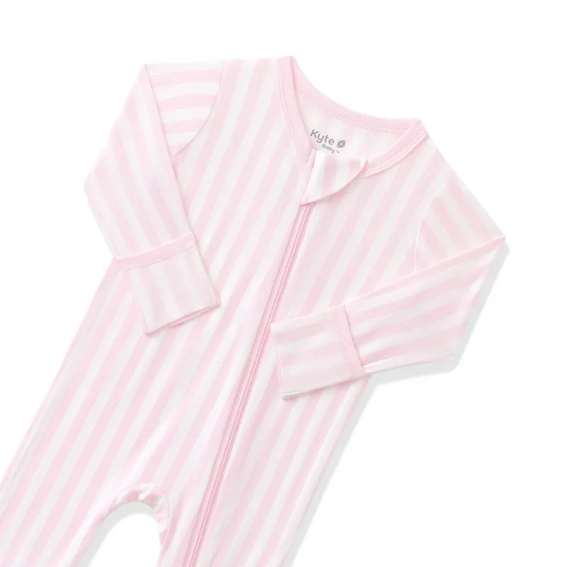 Zippered Footie In Small Sakura Stripe 6
