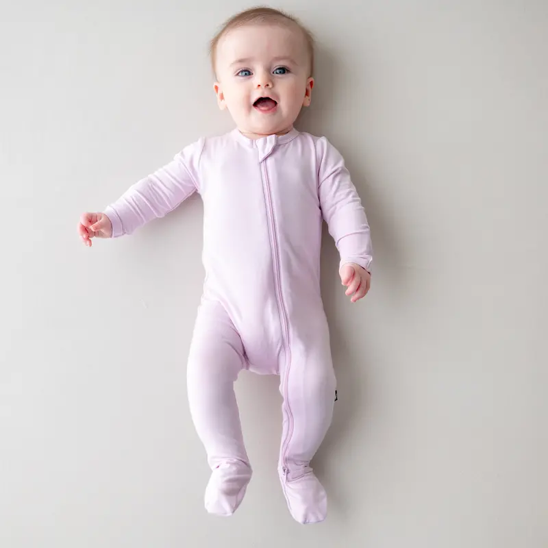 Zippered Footie In Thistle 1