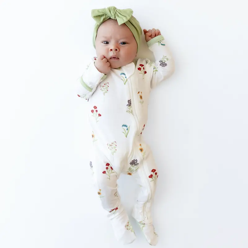 Zippered Footie In Wildflower 1