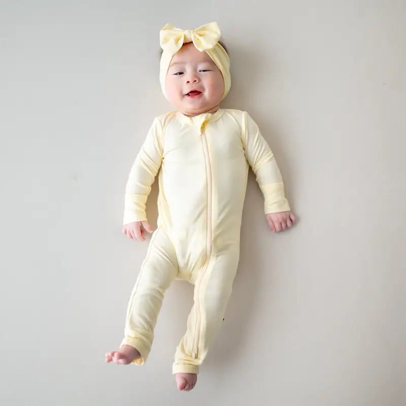Zippered Romper In Chamomile 1