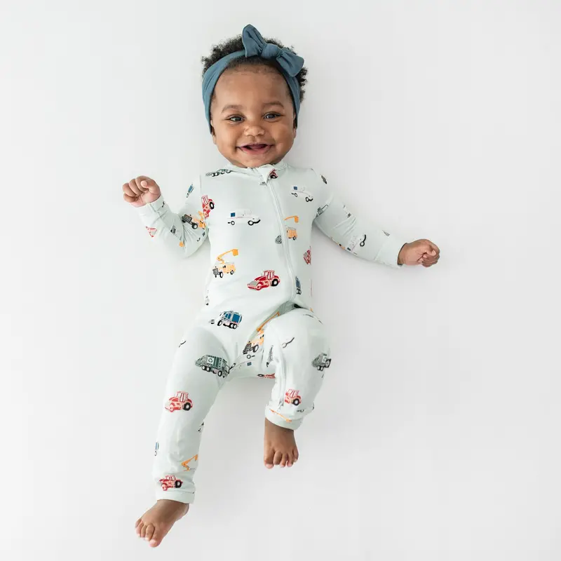 Zippered Romper In City Vehicles 1