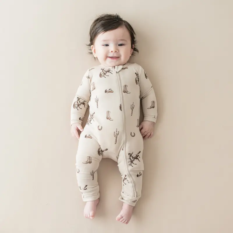 Zippered Romper In Classic Cowboy 1