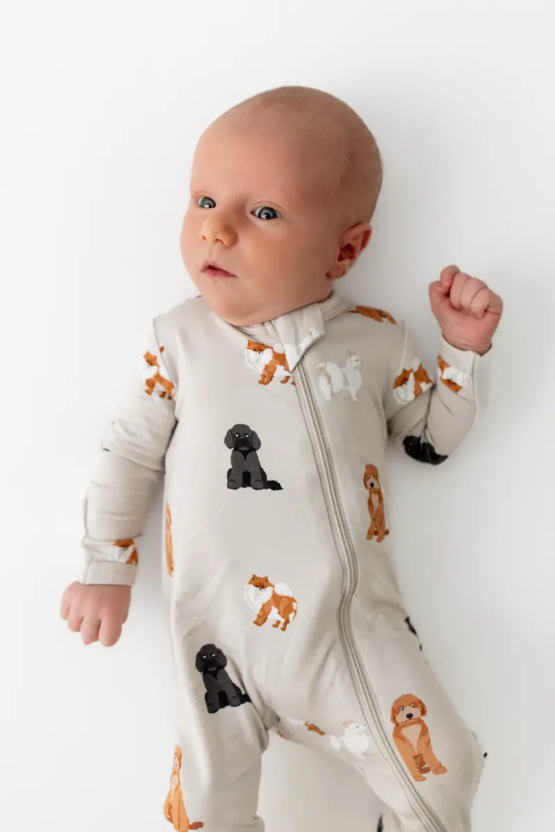 Zippered Romper In Fluffy Dog 2