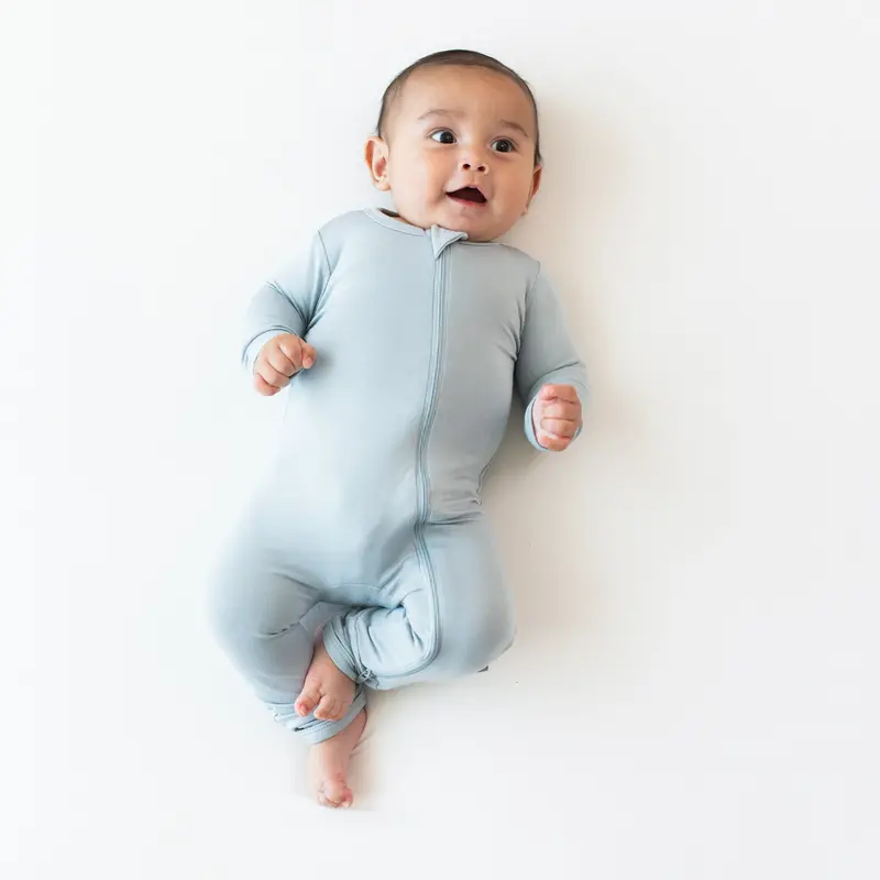 Zippered Romper In Fog 1