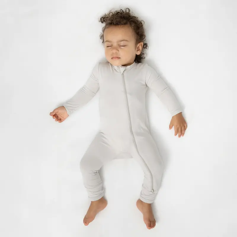 Zippered Romper In Oat 1