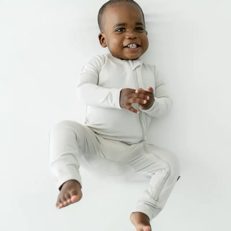 Zippered Romper In Oat 4
