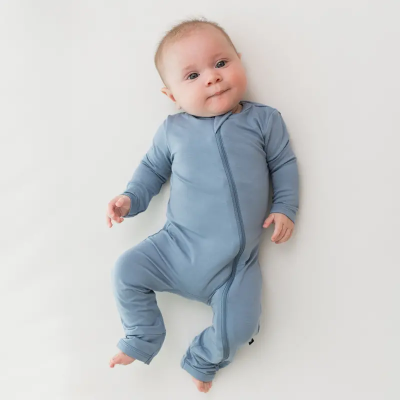 Zippered Romper In Slate 1