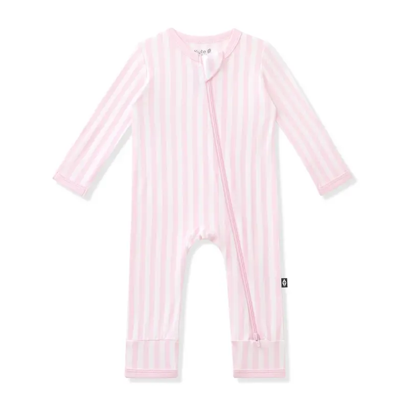 Zippered Romper In Small Sakura Stripe 2