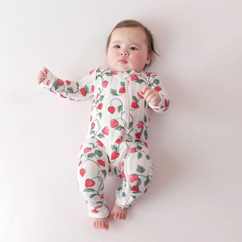 Zippered Romper In Strawberry Fields 1
