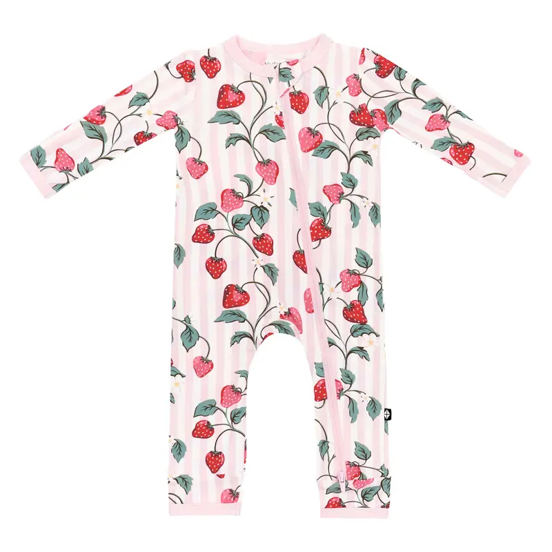 Zippered Romper In Strawberry Fields 2