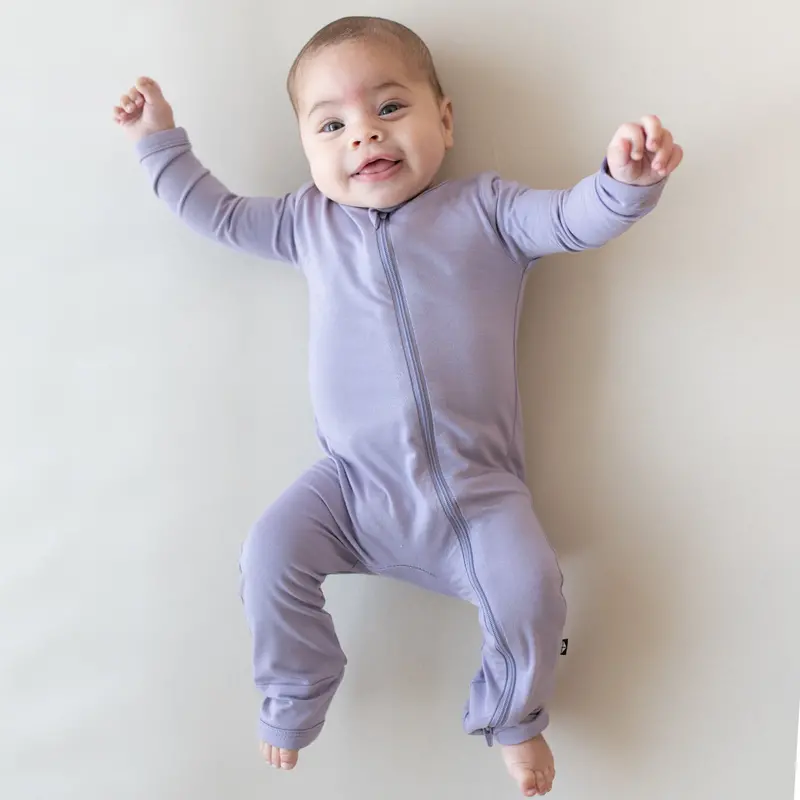 Zippered Romper In Taro 1