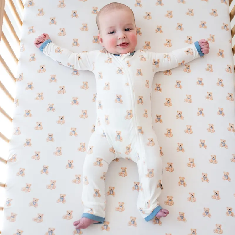 Zippered Romper In Teddy Bear 1
