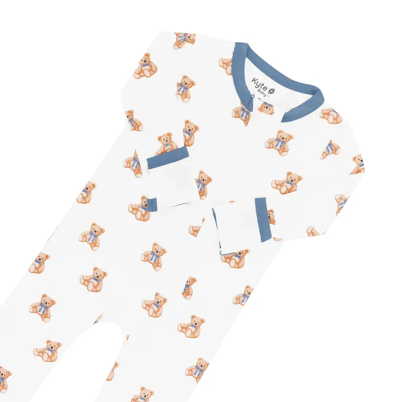 Zippered Romper In Teddy Bear 4