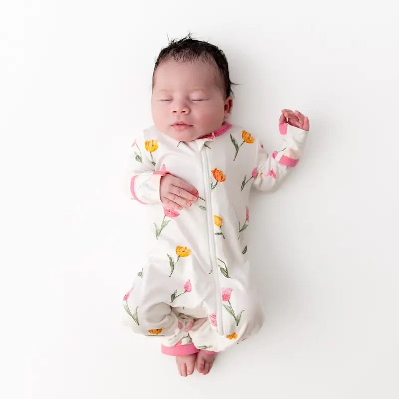 Zippered Romper In Tulip 1