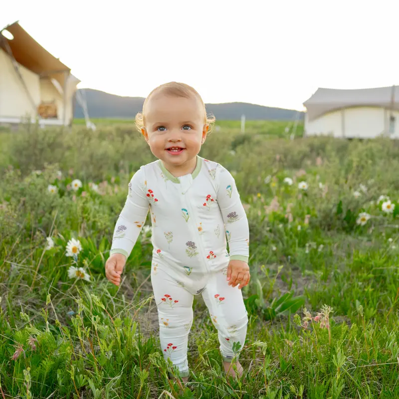 Zippered Romper In Wildflower 1